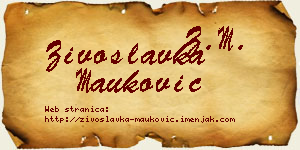 Živoslavka Mauković vizit kartica